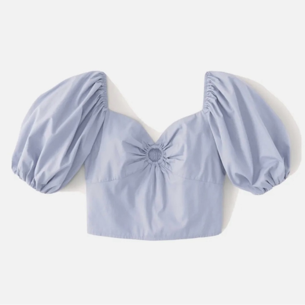 NWOT Abercrombie & Fitch Women’s Puff Sleeve Poplin O-Ring Top - Size M